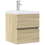 Armario de lavabo madera ingeniería gris hormigón 41x38,5x45 cm