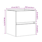 Armario de lavabo madera ingeniería gris hormigón 41x38,5x45 cm