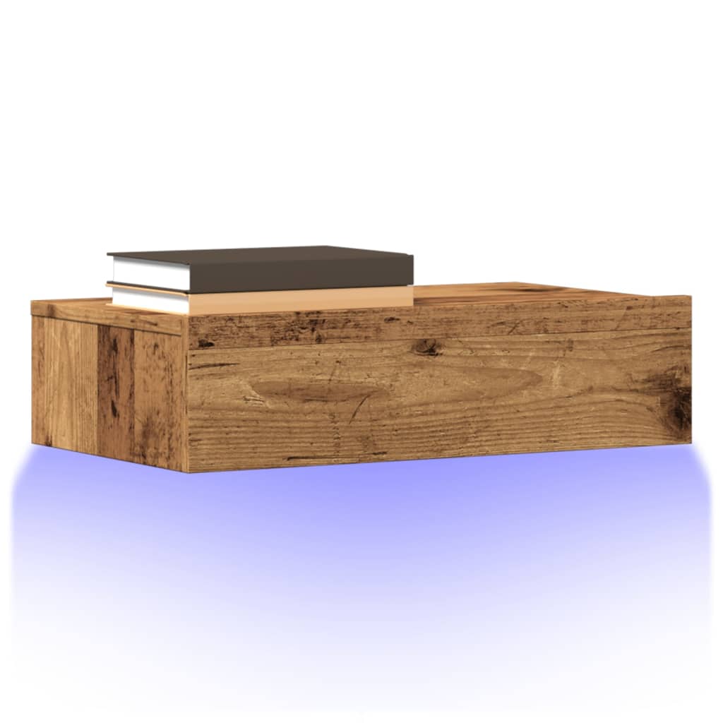 Mueble de TV con luces LED 2 uds gris hormigón 60x35x15,5 cm