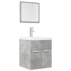 Set muebles de baño 2 piezas madera contrachapada gris hormigón