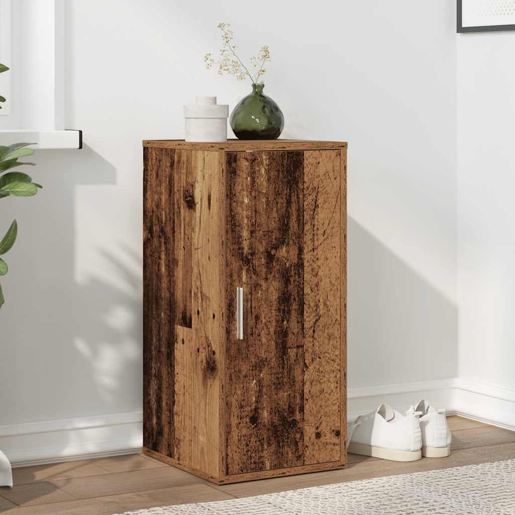 Zapatero de madera contrachapada blanco 30x35x100 cm