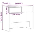 Mesa consola madera de ingeniería roble artesanal 89x41x76,5 cm