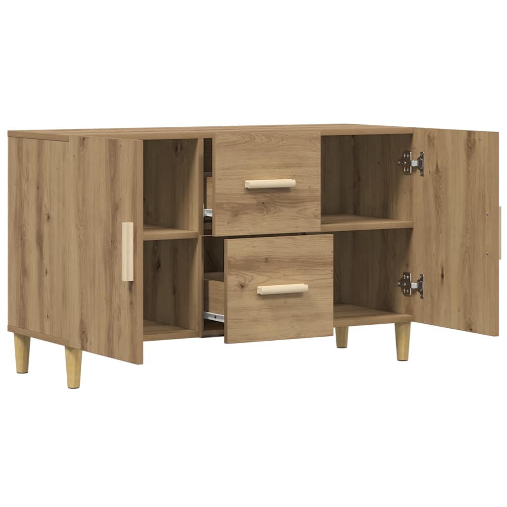 Aparador de madera de ingeniería roble artisan 100x36x60 cm