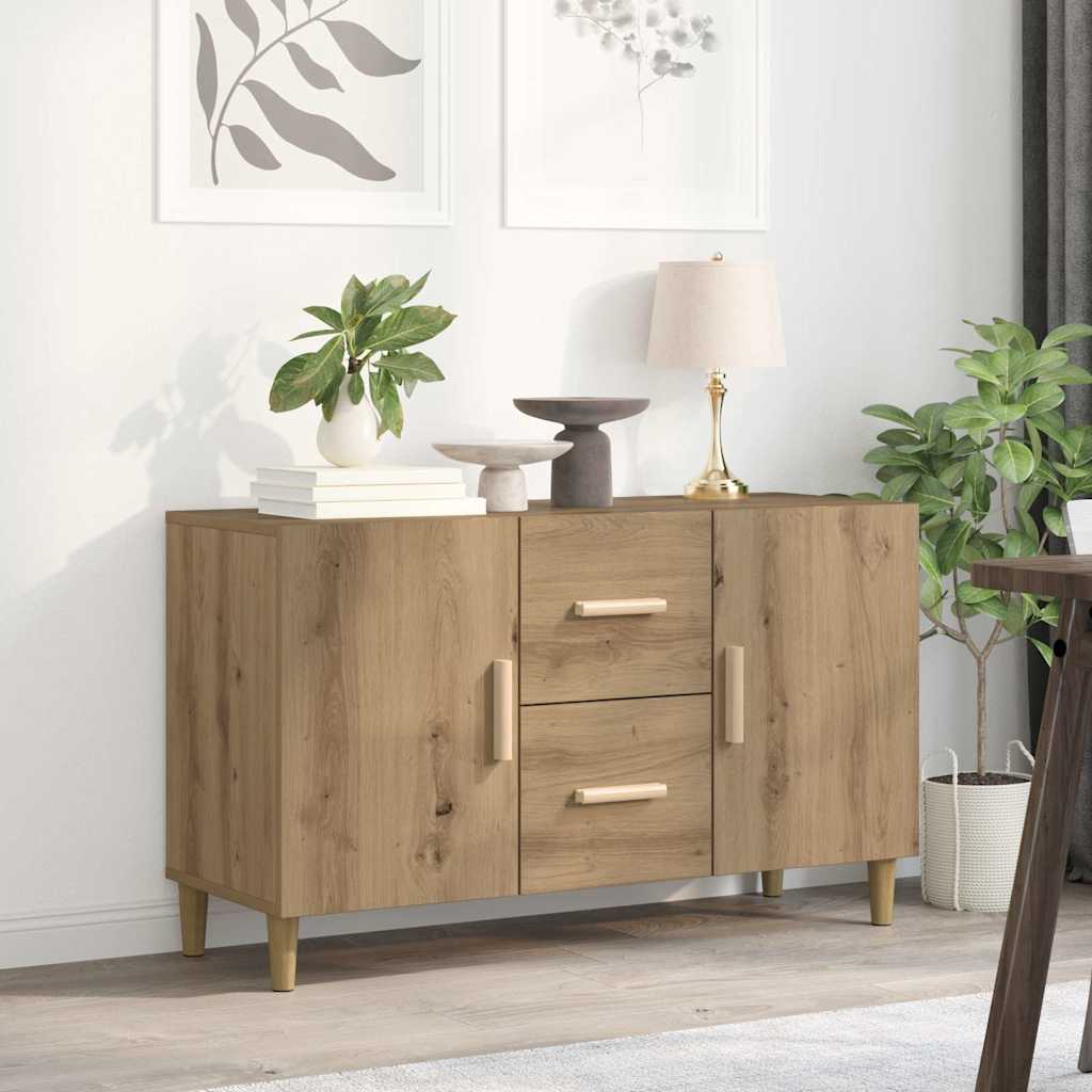 Aparador de madera de ingeniería roble artisan 100x36x60 cm