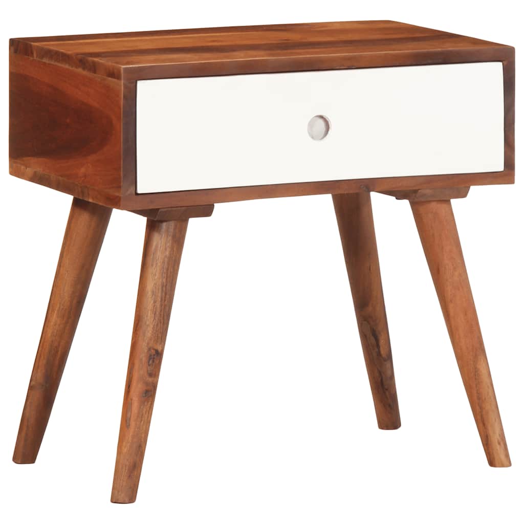 Mesa auxiliar madera maciza acacia 37x29x40 cm