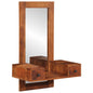 Espejo de pared con cajones madera maciza de acacia 60x33x90 cm