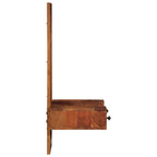 Espejo de pared con cajones madera maciza de acacia 60x33x90 cm