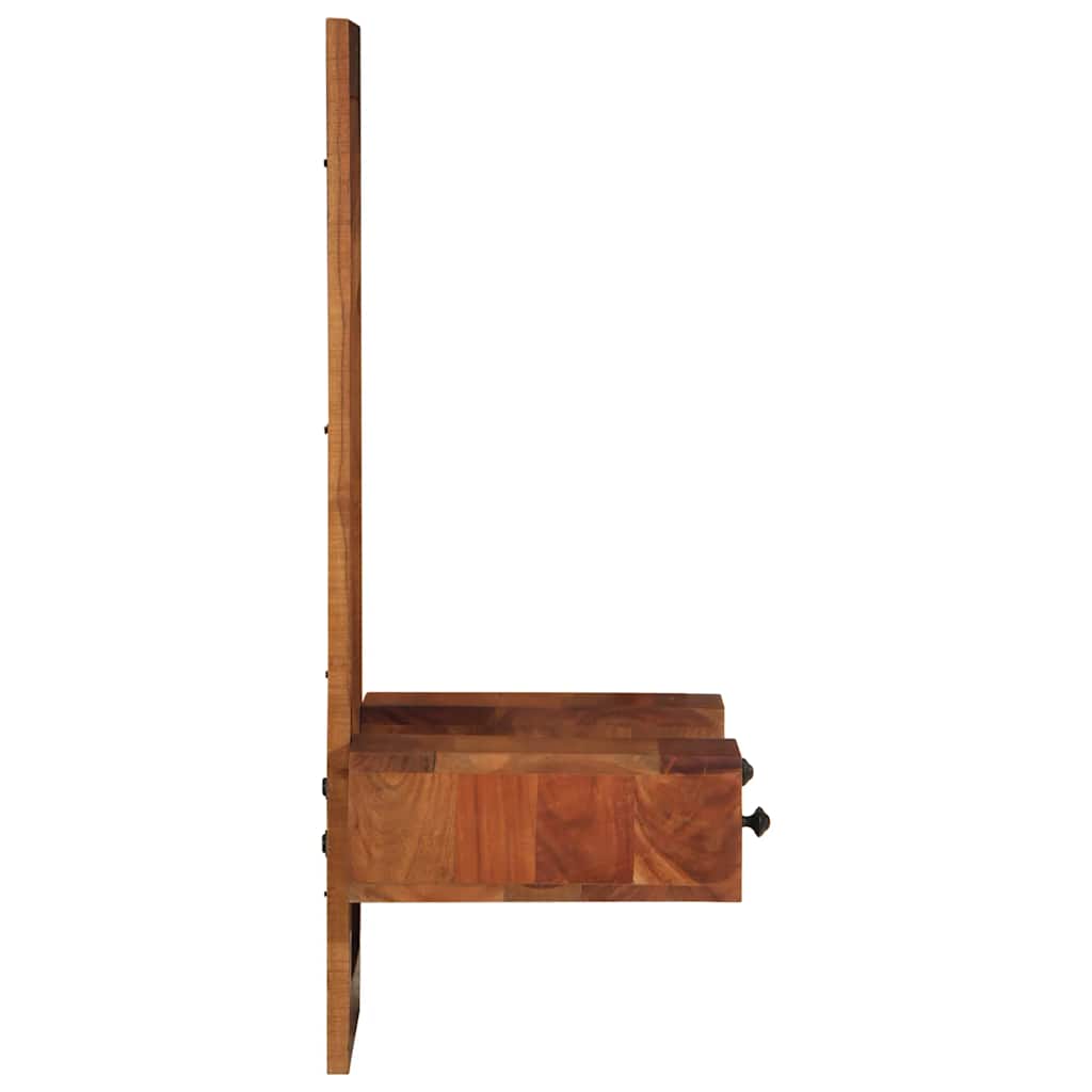 Espejo de pared con cajones madera maciza de acacia 60x33x90 cm