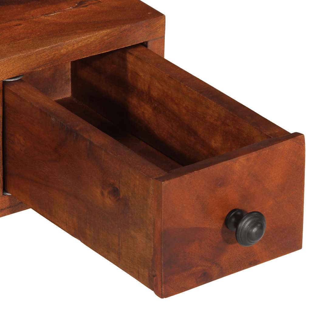 Espejo de pared con cajones madera maciza de acacia 60x33x90 cm