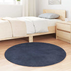 Alfombra de pelo largo NAVARRA azul marino 100x100 cm poliéster