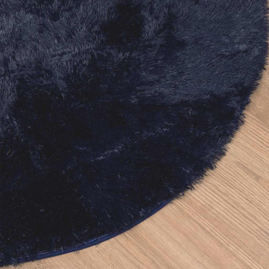 Alfombra de pelo largo NAVARRA azul marino 100x100 cm poliéster