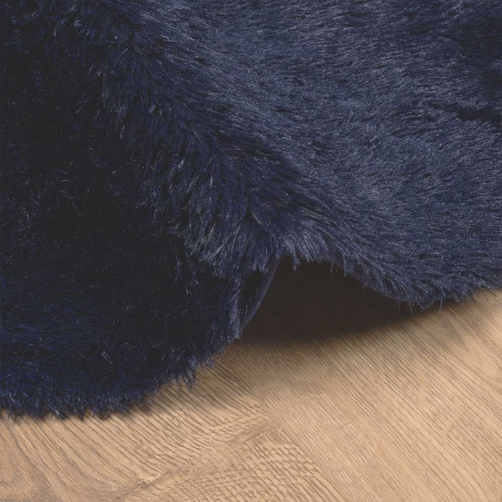 Alfombra de pelo largo NAVARRA azul marino 100x100 cm poliéster