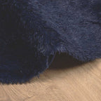 Alfombra de pelo largo NAVARRA azul marino 100x100 cm poliéster