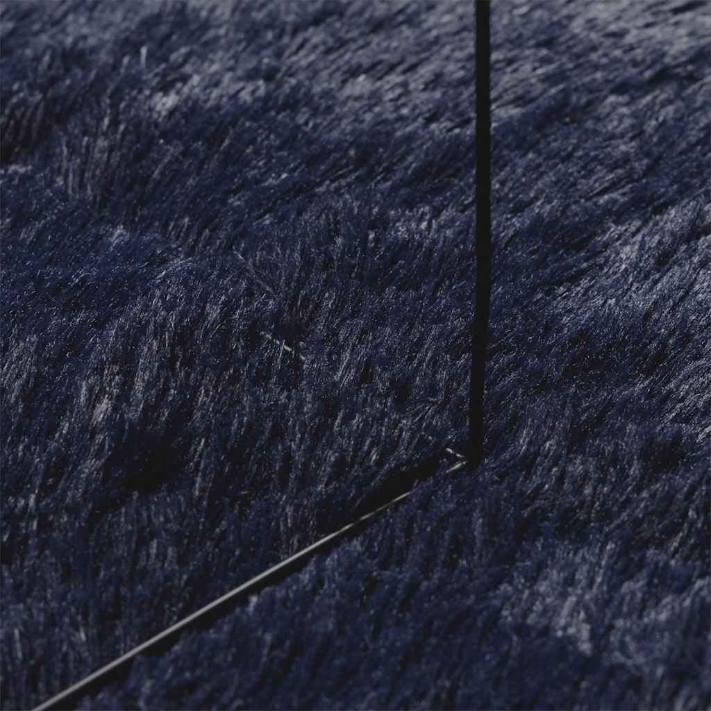 Alfombra de pelo largo NAVARRA azul marino 100x100 cm poliéster
