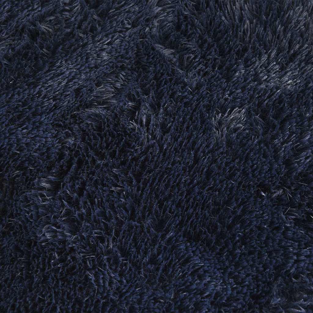 Alfombra de pelo largo NAVARRA azul marino 100x100 cm poliéster