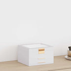 Caja para joyas de 3 niveles blanca 23x20,5x14 cm