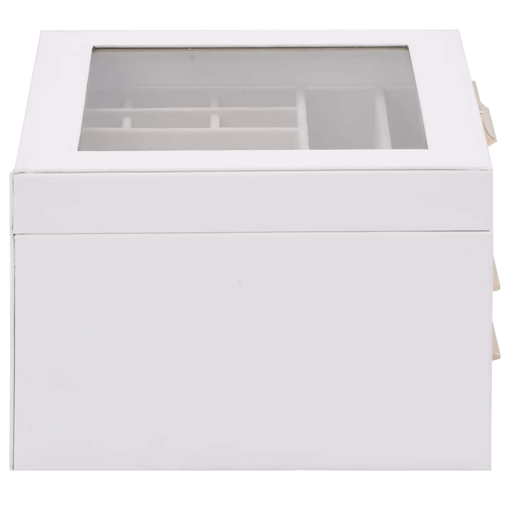 Caja para joyas de 3 niveles blanca 23x20,5x14 cm