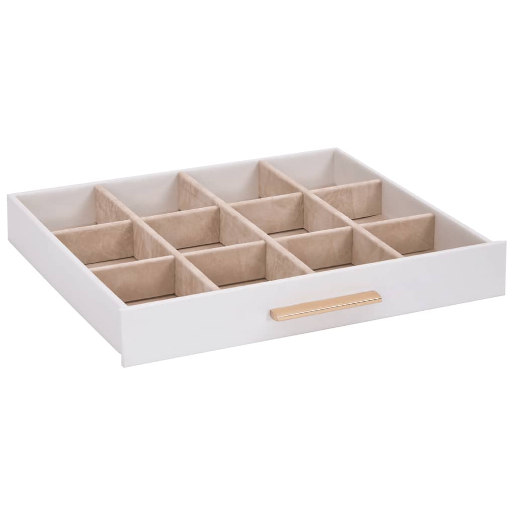 Caja para joyas de 3 niveles blanca 23x20,5x14 cm