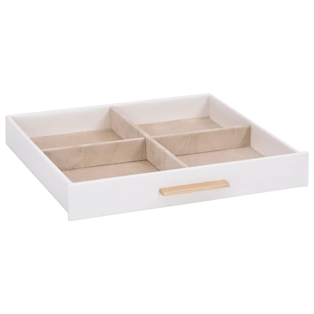 Caja para joyas de 3 niveles blanca 23x20,5x14 cm