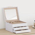 Caja para joyas de 3 niveles blanca 23x20,5x14 cm