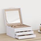 Caja para joyas de 3 niveles blanca 23x20,5x14 cm