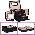 Caja para joyas de 3 niveles blanca 23x20,5x14 cm