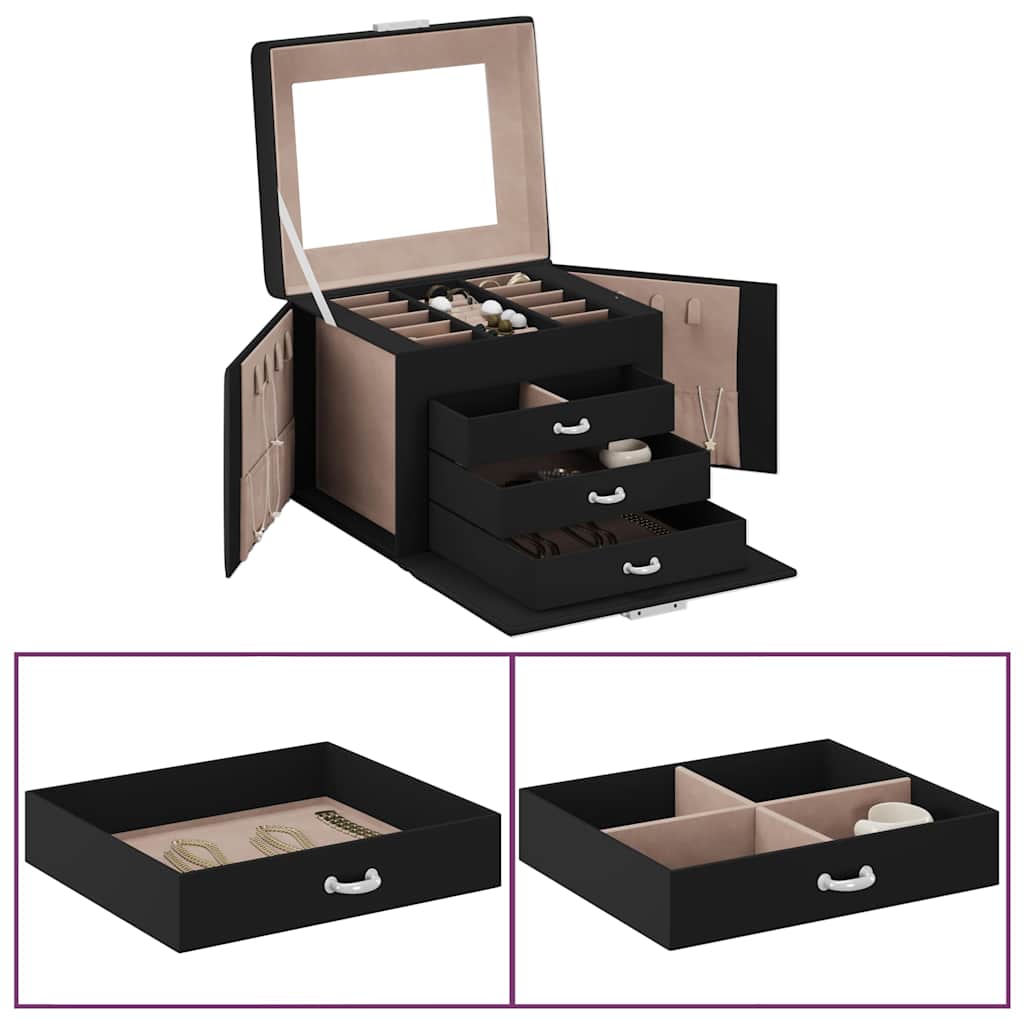 Caja para joyas de 3 niveles blanca 23x20,5x14 cm