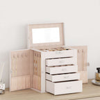 Caja para joyas de 3 niveles blanca 23x20,5x14 cm