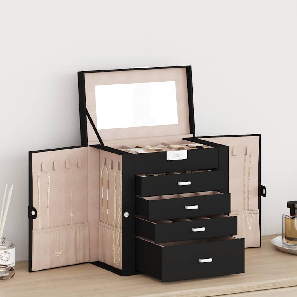 Caja para joyas de 3 niveles blanca 23x20,5x14 cm