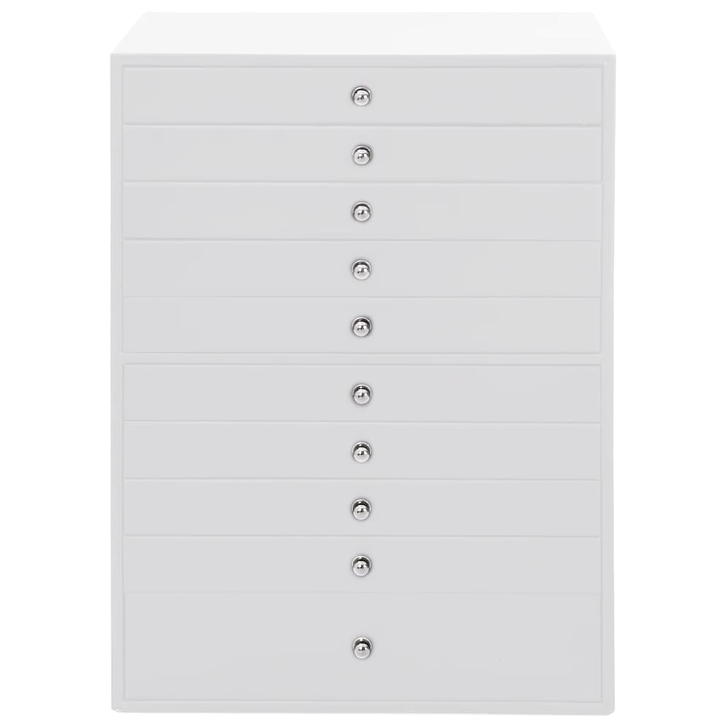 Joyero de 10 niveles con compartimentos para relojes, blanco, 29 x 20,5 x 40,5 cm