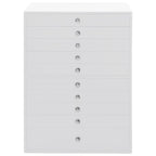 Joyero de 10 niveles con compartimentos para relojes, blanco, 29 x 20,5 x 40,5 cm