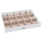 Joyero de 10 niveles con compartimentos para relojes, blanco, 29 x 20,5 x 40,5 cm