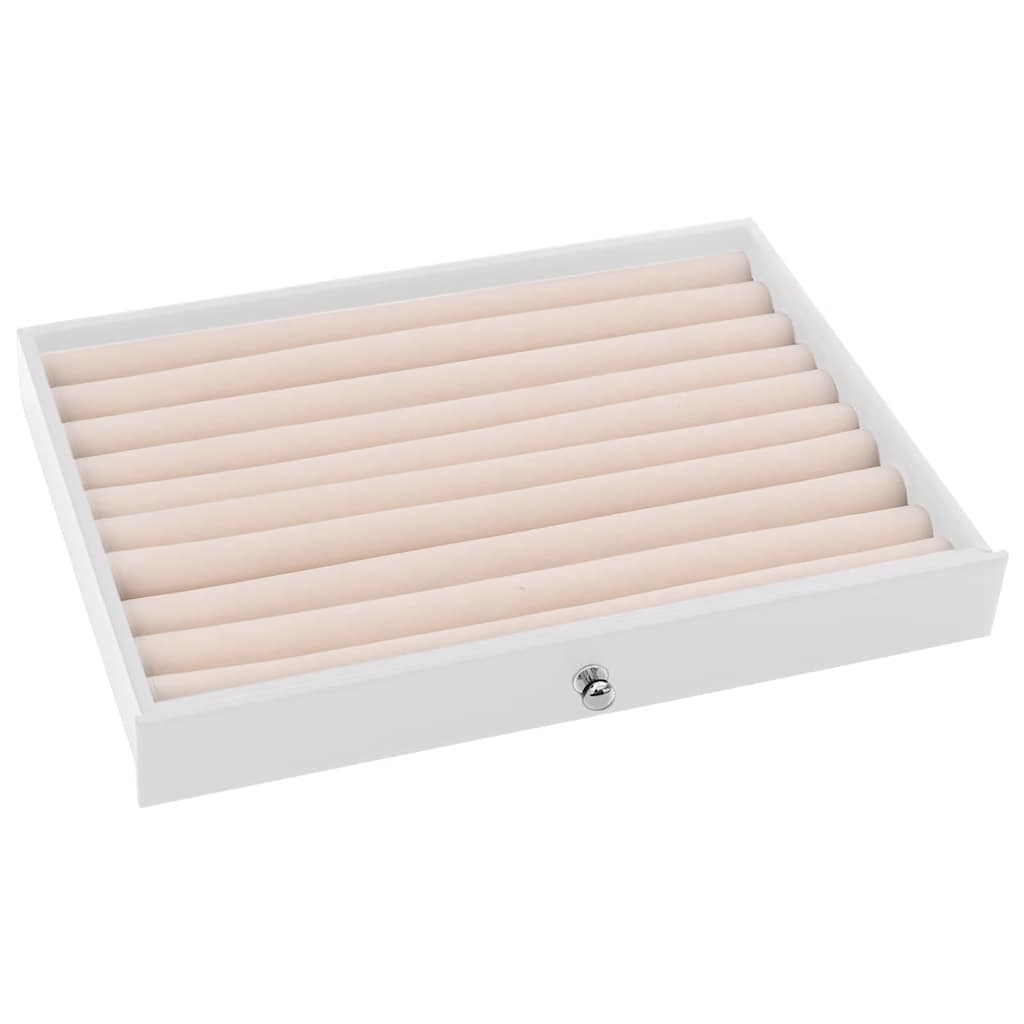 Joyero de 10 niveles con compartimentos para relojes, blanco, 29 x 20,5 x 40,5 cm