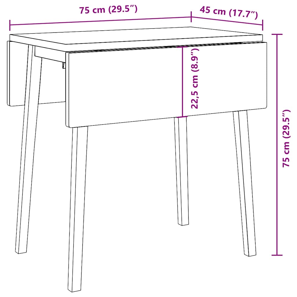 Dining Table Natural Solid Wood Rubber