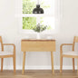 Solid Natural Rubberwood Drop-Leaf Dining Table 90/45x75x75 cm