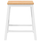 Sillas de bar 2 uds madera maciza blanca caucho