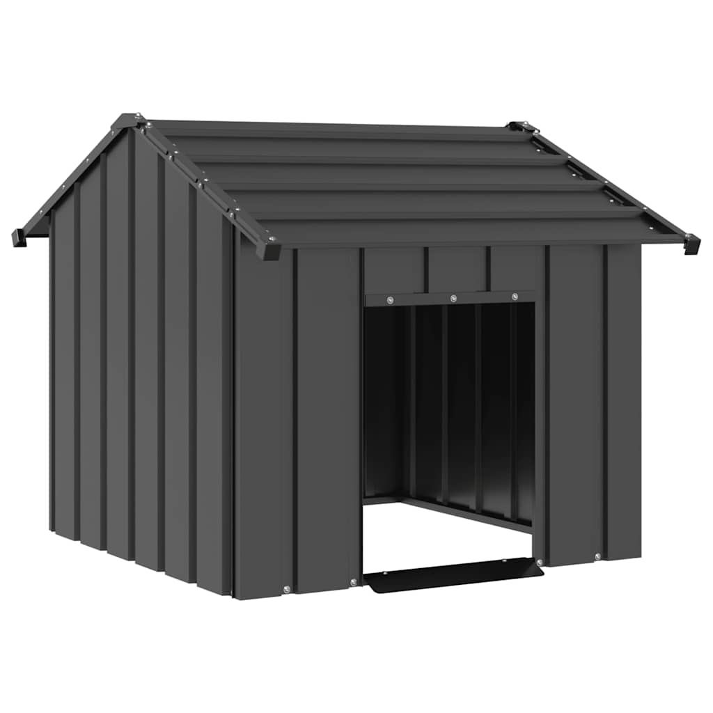 Caseta para perros con techo acero galvanizado 113x153x101 cm