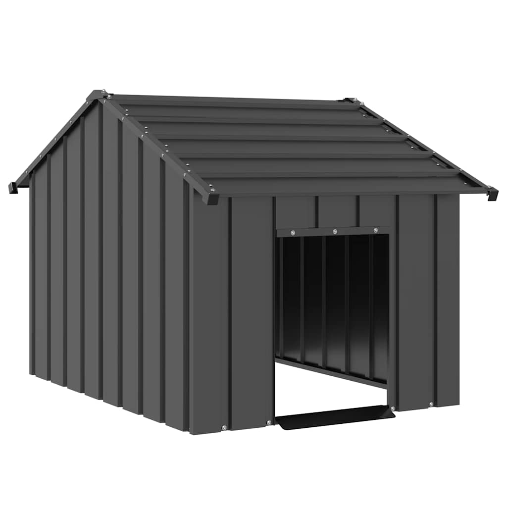 Caseta para perros con techo acero galvanizado 113x153x101 cm