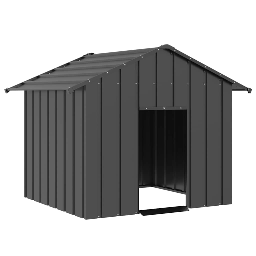 Caseta para perros con techo acero galvanizado 113x153x101 cm