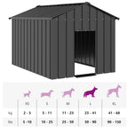 Caseta para perros con techo acero galvanizado 113x153x101 cm