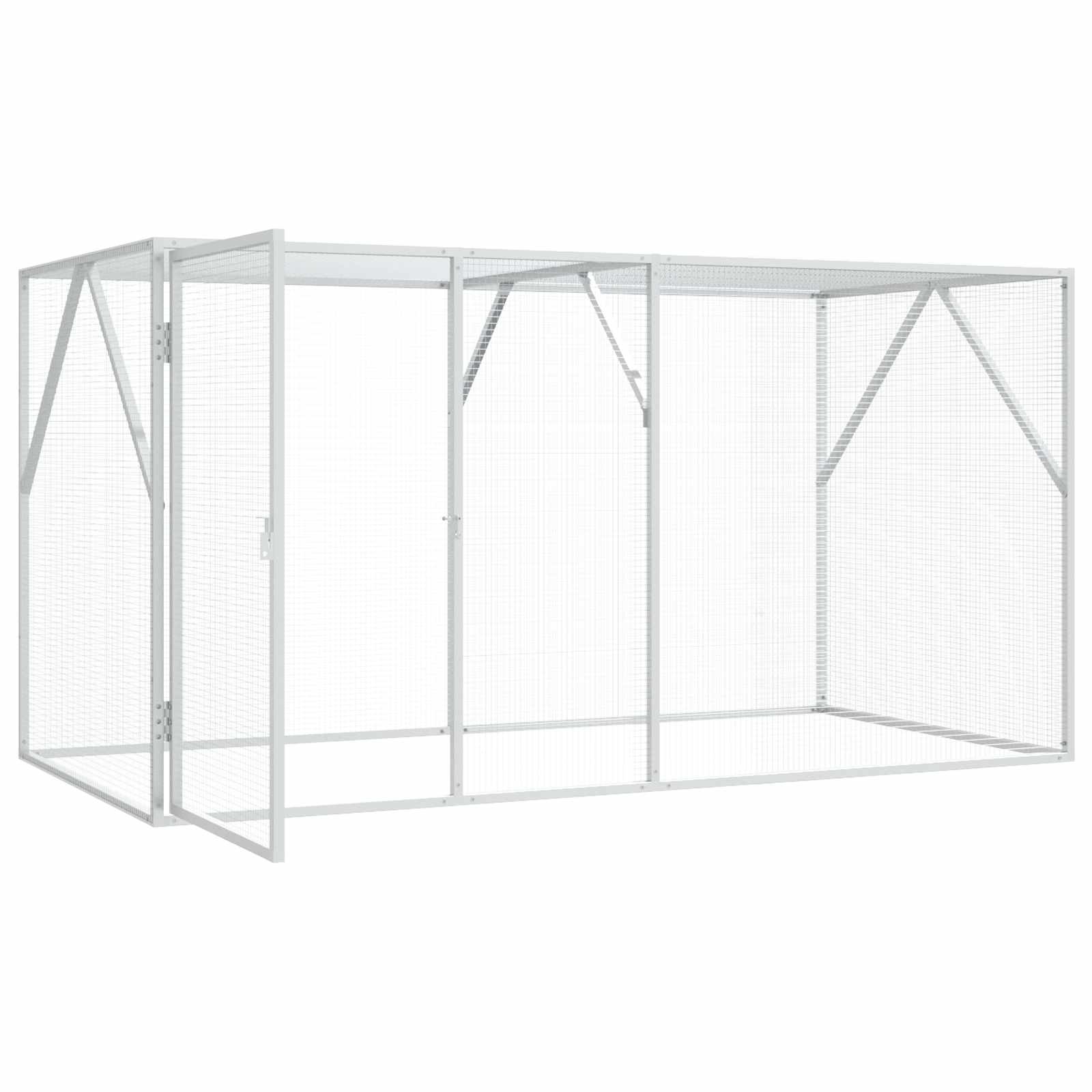 Jaula para Aves Antracita 208 x 102 x 108 cm Acero Galvanizado