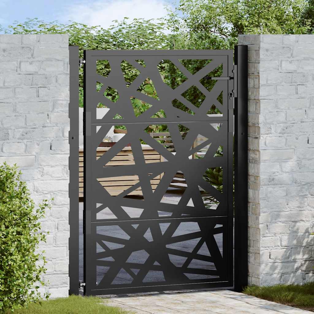Puerta de jardín 100x100 cm acero corten diseño ligero