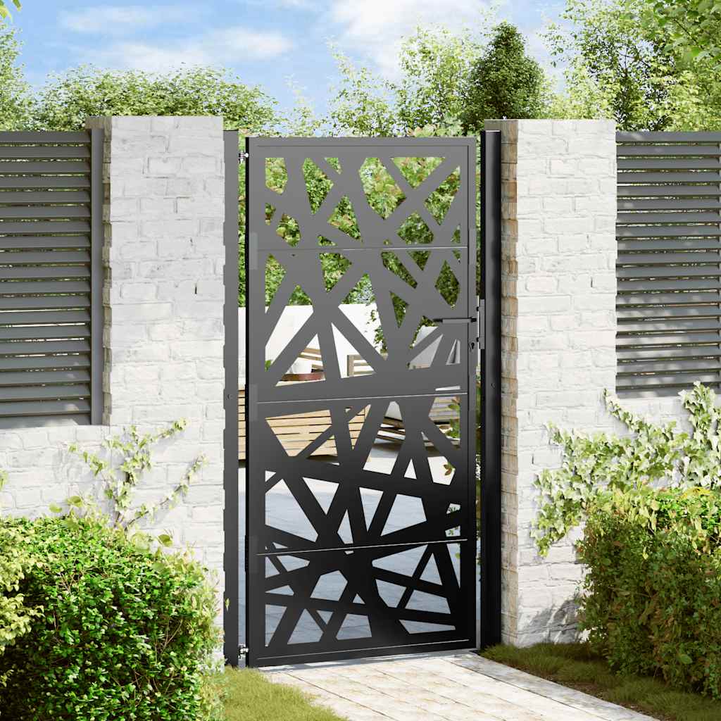 Puerta de jardín 100x100 cm acero corten diseño ligero
