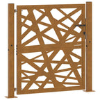 Puerta de jardín 100x100 cm acero corten diseño ligero