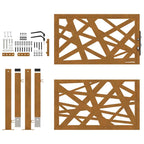 Puerta de jardín 100x100 cm acero corten diseño ligero