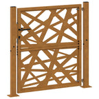 Puerta de jardín 100x100 cm acero corten diseño ligero