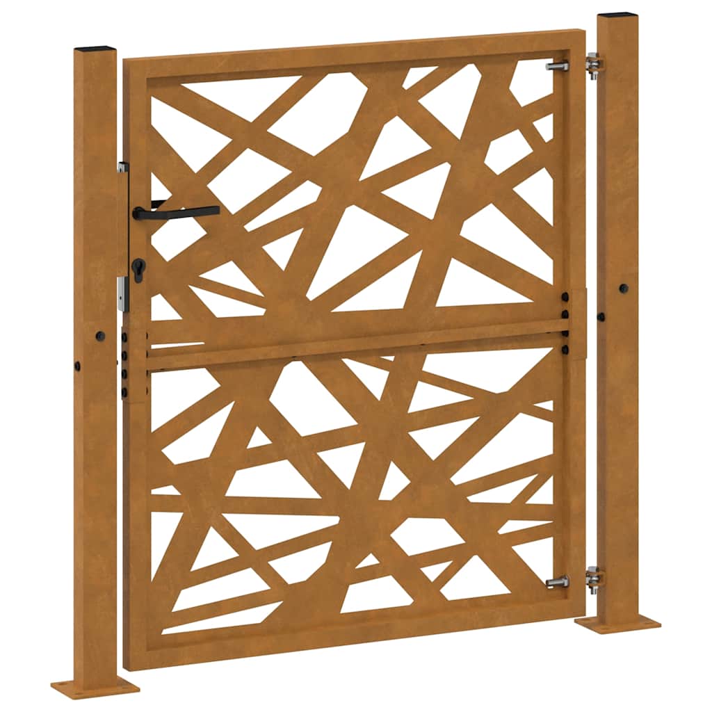 Puerta de jardín 100x100 cm acero corten diseño ligero