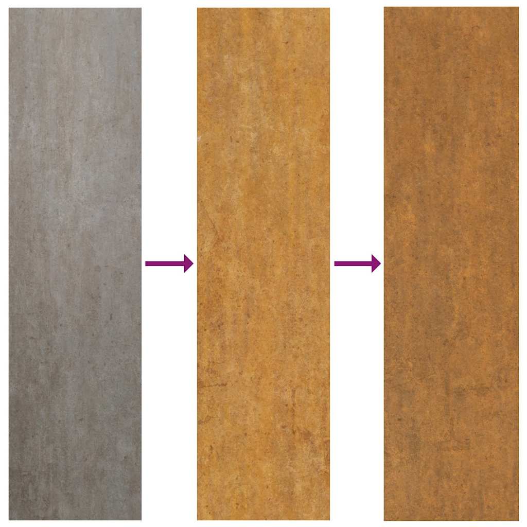 Puerta de jardín 100x100 cm acero corten diseño ligero