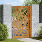 Puerta de jardín 100x100 cm acero corten diseño ligero