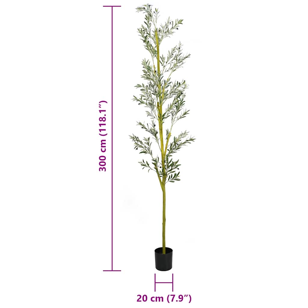 Árbol de olivo artificial con 1000 hojas verde 300 cm